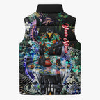Personalized Collingwood Football Magpies Sleeveless Puffer Jacket Tropical Hibiscus Flowers - Pacific Fusion Style