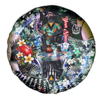 Personalized Collingwood Football Magpies Spare Tire Cover Tropical Hibiscus Flowers - Pacific Fusion Style
