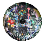 Personalized Collingwood Football Magpies Spare Tire Cover Tropical Hibiscus Flowers - Pacific Fusion Style