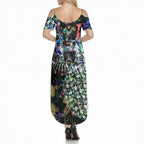 Personalized Collingwood Football Magpies Summer Maxi Dress Tropical Hibiscus Flowers - Pacific Fusion Style