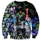 Personalized Collingwood Football Magpies Sweatshirt Tropical Hibiscus Flowers - Pacific Fusion Style