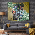 Personalized Collingwood Football Magpies Tapestry Tropical Hibiscus Flowers - Pacific Fusion Style