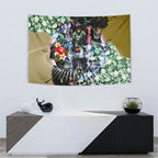 Personalized Collingwood Football Magpies Tapestry Tropical Hibiscus Flowers - Pacific Fusion Style