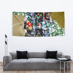 Personalized Collingwood Football Magpies Tapestry Tropical Hibiscus Flowers - Pacific Fusion Style