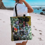 Personalized Collingwood Football Magpies Tote Bag Tropical Hibiscus Flowers - Pacific Fusion Style