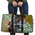 Personalized Collingwood Football Magpies Travel Bag Tropical Hibiscus Flowers - Pacific Fusion Style