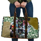 Personalized Collingwood Football Magpies Travel Bag Tropical Hibiscus Flowers - Pacific Fusion Style