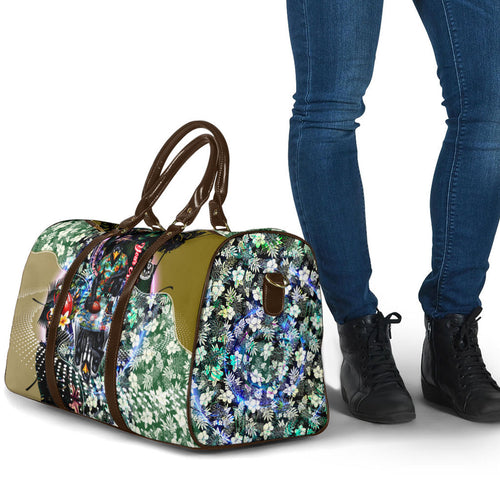 Personalized Collingwood Football Magpies Travel Bag Tropical Hibiscus Flowers - Pacific Fusion Style