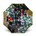 Personalized Collingwood Football Magpies Umbrella Tropical Hibiscus Flowers - Pacific Fusion Style