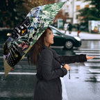 Personalized Collingwood Football Magpies Umbrella Tropical Hibiscus Flowers - Pacific Fusion Style