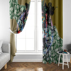 Personalized Collingwood Football Magpies Window Curtain Tropical Hibiscus Flowers - Pacific Fusion Style