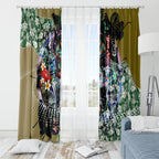 Personalized Collingwood Football Magpies Window Curtain Tropical Hibiscus Flowers - Pacific Fusion Style