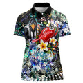 Personalized Collingwood Football Magpies Women Polo Shirt Tropical Hibiscus Flowers - Pacific Fusion Style