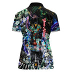 Personalized Collingwood Football Magpies Women Polo Shirt Tropical Hibiscus Flowers - Pacific Fusion Style