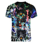 Personalized Collingwood Football Magpies Women V-Neck T-Shirt Tropical Hibiscus Flowers - Pacific Fusion Style