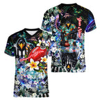 Personalized Collingwood Football Magpies Women V-Neck T-Shirt Tropical Hibiscus Flowers - Pacific Fusion Style