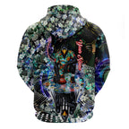Personalized Collingwood Football Magpies Zip Hoodie Tropical Hibiscus Flowers - Pacific Fusion Style