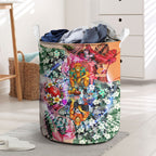 Personalized Greater Western Sydney Giants Laundry Basket Tropical Hibiscus Flowers - Pacific Fusion Style