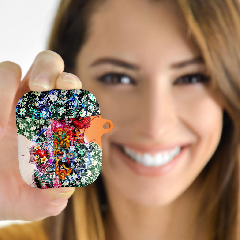 Personalized Greater Western Sydney Giants AirPods Case Tropical Hibiscus Flowers - Pacific Fusion Style