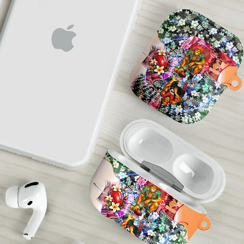Personalized Greater Western Sydney Giants AirPods Case Tropical Hibiscus Flowers - Pacific Fusion Style