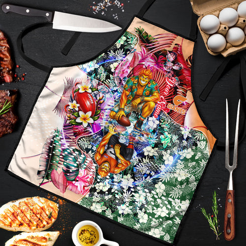 Personalized Greater Western Sydney Giants Apron Tropical Hibiscus Flowers - Pacific Fusion Style