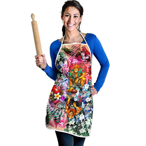 Personalized Greater Western Sydney Giants Apron Tropical Hibiscus Flowers - Pacific Fusion Style