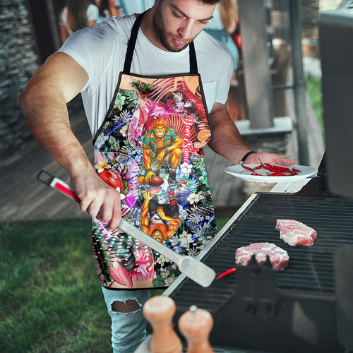 Personalized Greater Western Sydney Giants Apron Tropical Hibiscus Flowers - Pacific Fusion Style