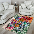 Personalized Greater Western Sydney Giants Area Rug Tropical Hibiscus Flowers - Pacific Fusion Style