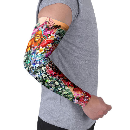 Personalized Greater Western Sydney Giants Arm Sleeves Tropical Hibiscus Flowers - Pacific Fusion Style
