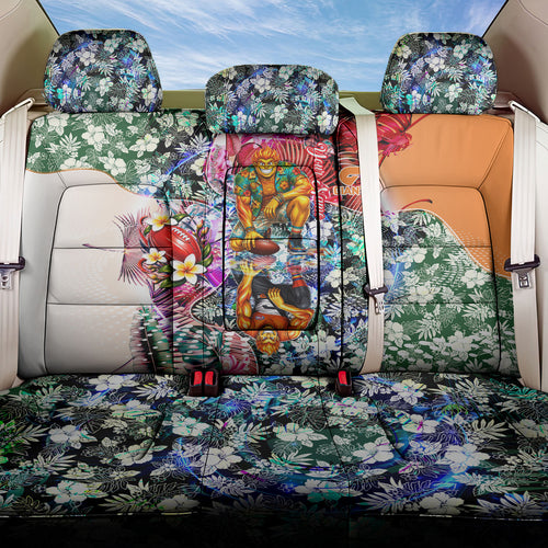 Personalized Greater Western Sydney Giants Back Car Seat Cover Tropical Hibiscus Flowers - Pacific Fusion Style