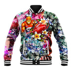 Personalized Greater Western Sydney Giants Baseball Jacket Tropical Hibiscus Flowers - Pacific Fusion Style