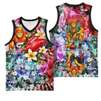 Personalized Greater Western Sydney Giants Basketball Jersey Tropical Hibiscus Flowers - Pacific Fusion Style