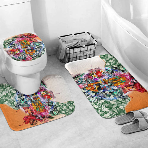 Personalized Greater Western Sydney Giants Bathroom Set Tropical Hibiscus Flowers - Pacific Fusion Style