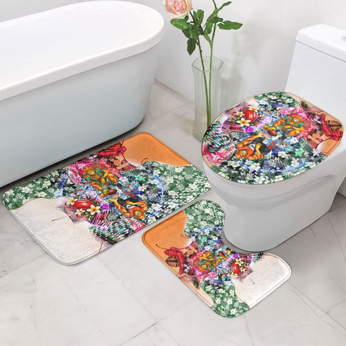 Personalized Greater Western Sydney Giants Bathroom Set Tropical Hibiscus Flowers - Pacific Fusion Style