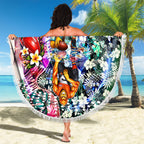 Personalized Greater Western Sydney Giants Beach Blanket Tropical Hibiscus Flowers - Pacific Fusion Style