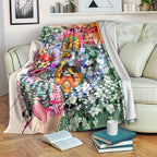 Personalized Greater Western Sydney Giants Blanket Tropical Hibiscus Flowers - Pacific Fusion Style