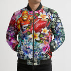 Personalized Greater Western Sydney Giants Bomber Puffer Jacket Tropical Hibiscus Flowers - Pacific Fusion Style