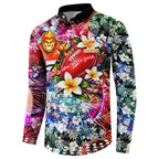 Personalized Greater Western Sydney Giants Button Sweatshirt Tropical Hibiscus Flowers - Pacific Fusion Style