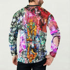 Personalized Greater Western Sydney Giants Button Sweatshirt Tropical Hibiscus Flowers - Pacific Fusion Style