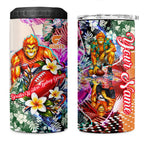 Personalized Greater Western Sydney Giants 4 in 1 Can Cooler Tumbler Tropical Hibiscus Flowers - Pacific Fusion Style