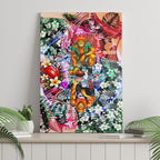 Personalized Greater Western Sydney Giants Canvas Wall Art Tropical Hibiscus Flowers - Pacific Fusion Style