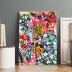 Personalized Greater Western Sydney Giants Canvas Wall Art Tropical Hibiscus Flowers - Pacific Fusion Style