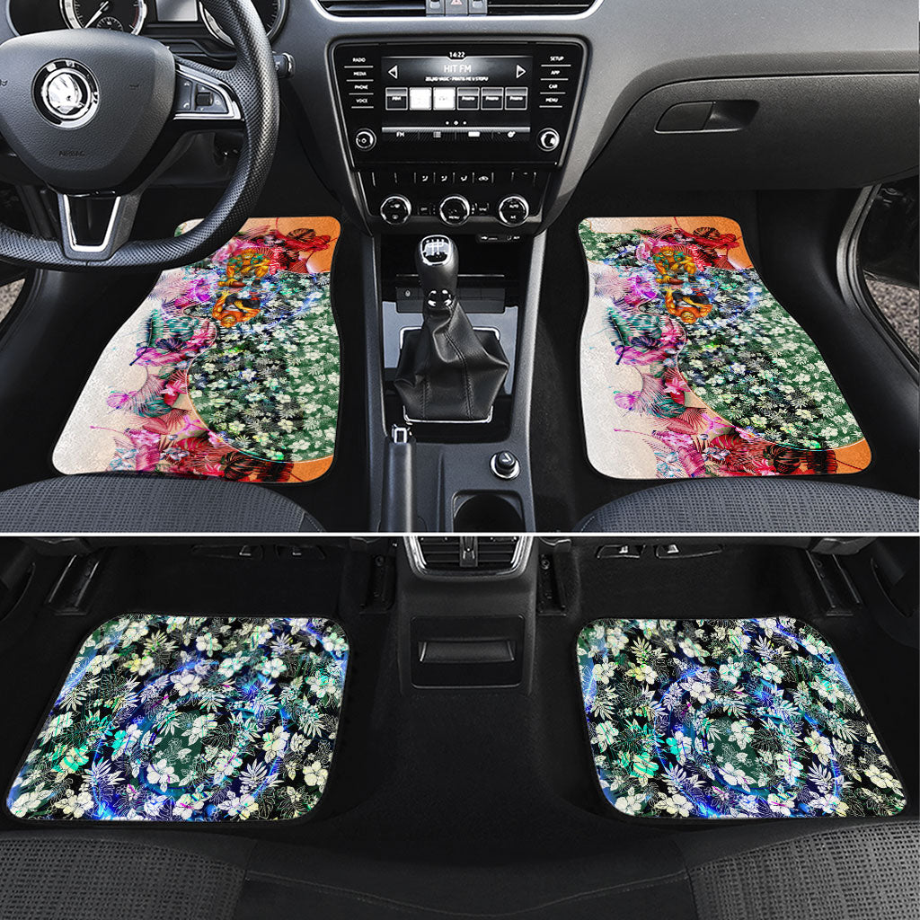 Personalized Greater Western Sydney Giants Car Mats Tropical Hibiscus Flowers - Pacific Fusion Style