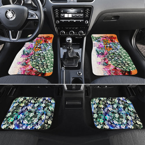 Personalized Greater Western Sydney Giants Car Mats Tropical Hibiscus Flowers - Pacific Fusion Style