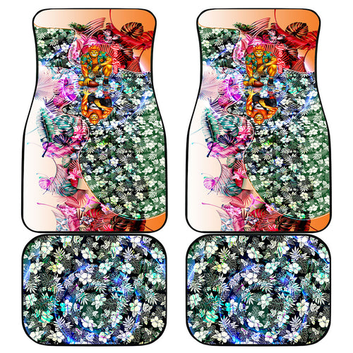 Personalized Greater Western Sydney Giants Car Mats Tropical Hibiscus Flowers - Pacific Fusion Style