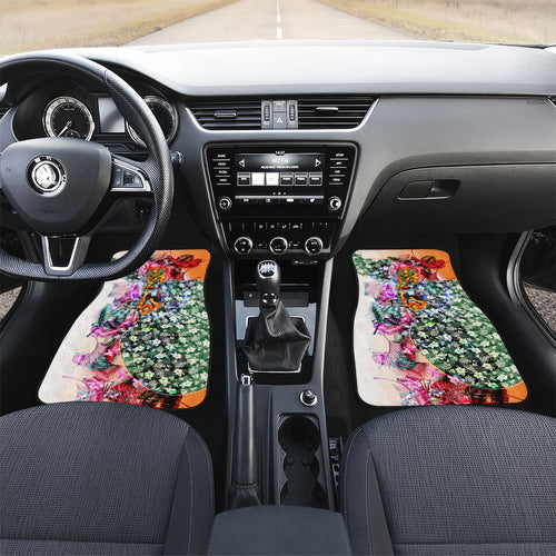 Personalized Greater Western Sydney Giants Car Mats Tropical Hibiscus Flowers - Pacific Fusion Style