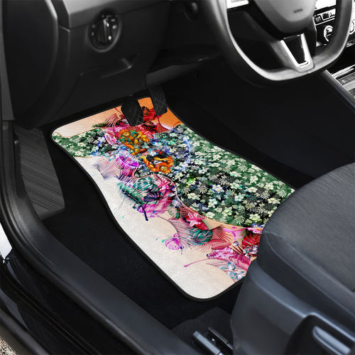 Personalized Greater Western Sydney Giants Car Mats Tropical Hibiscus Flowers - Pacific Fusion Style