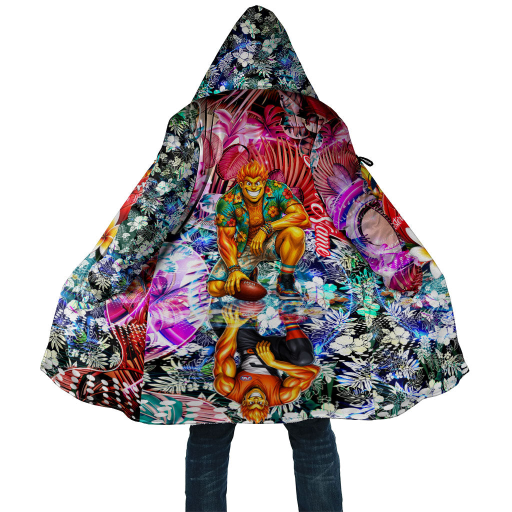 Personalized Greater Western Sydney Giants Cloak Tropical Hibiscus Flowers - Pacific Fusion Style