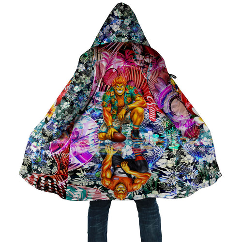 Personalized Greater Western Sydney Giants Cloak Tropical Hibiscus Flowers - Pacific Fusion Style