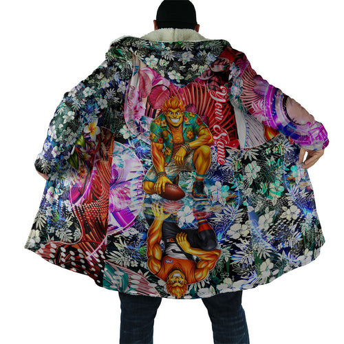 Personalized Greater Western Sydney Giants Cloak Tropical Hibiscus Flowers - Pacific Fusion Style